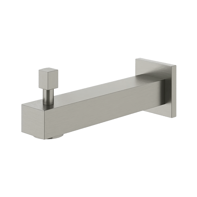 FORM PLUS BATHTUB SPOUT WITH DIVERTER SQUARE BRUSHED NICKEL