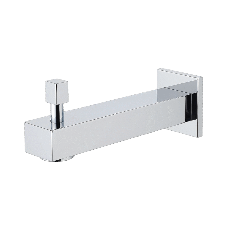 FORM PLUS BATHTUB SPOUT WITH DIVERTER SQUARE POLISHED CHROME