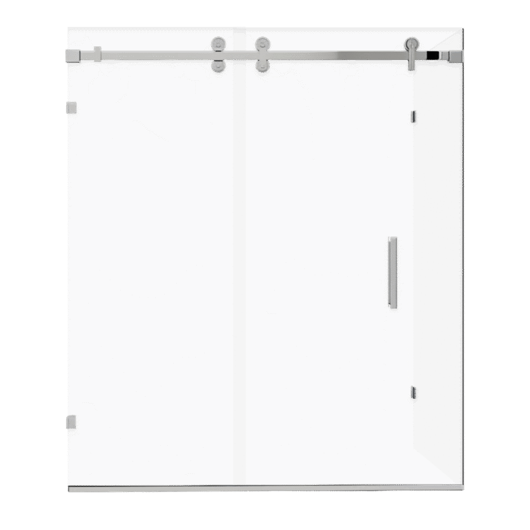 FORM PLUS SHOWER DOORS SLIDING 48x36 BRUSHED STEEL CLEAR GLASS