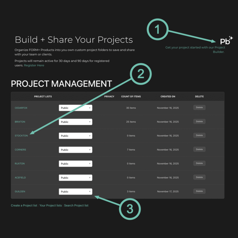 project list manage details
