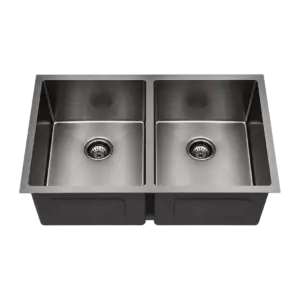Gun Metal 50/50 Double Bowl Sink