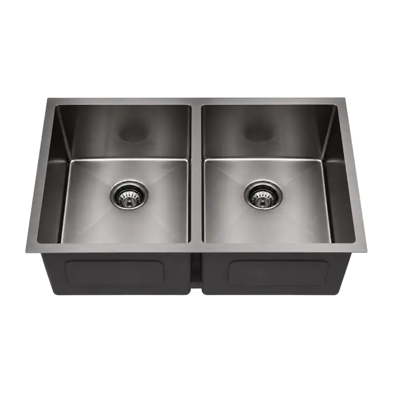 Gun Metal 50/50 Double Bowl Sink