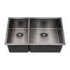 Gun Metal 60/40 — Left Side 40% Double Bowl Sink