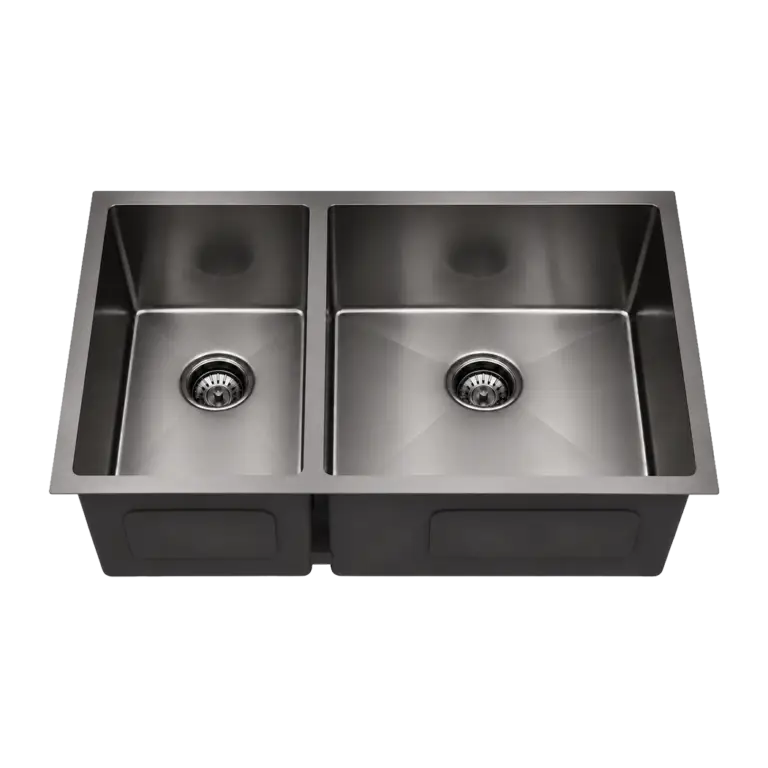 Gun Metal 60/40 — Left Side 40% Double Bowl Sink