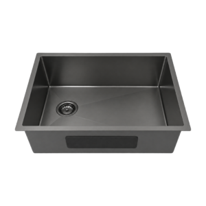 Gun Metal Offset Drain Sink — medium representative with matching left offset drain