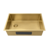 Luxe Gold offset-drain sink, large representative with matching left offset drain