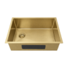 Luxe Gold offset-drain sink, medium representative with matching left offset drain