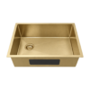 Luxe Gold offset-drain sink, small representative with matching left offset drain