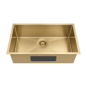 Luxe Gold centre-drain sink, large representative with matching drain