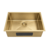 Luxe Gold centre-drain sink, medium representative with matching drain