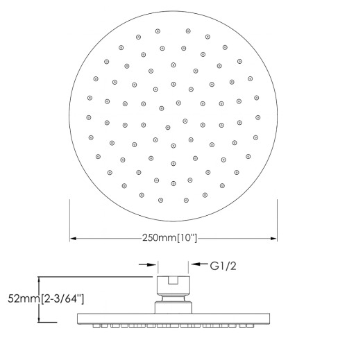 FORM PLUS 0043 10 ROUND RAINSHOWER DIMENSIONS