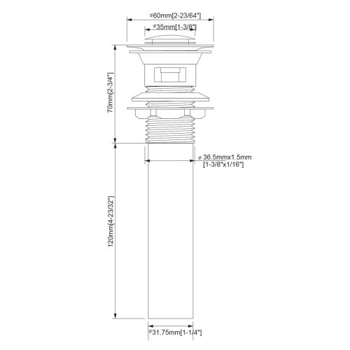 FORM PLUS 0047 BASIN DRAIN DIMENSIONS