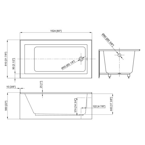 FORM PLUS 0049 HARRISON BATHTUB DIMENSIONS