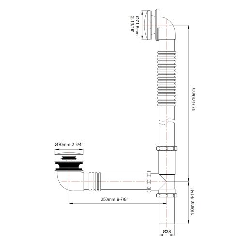 FORM PLUS 0059 SQUARE BATHTUB DRAIN DIMENSIONS