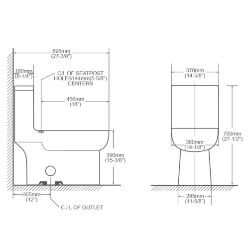 FORM PLUS 0061 TOILET 5055 DIMENSIONS