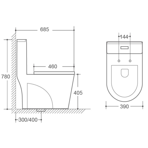 FORM PLUS 0061 TOILET 5350 DIMENSIONS