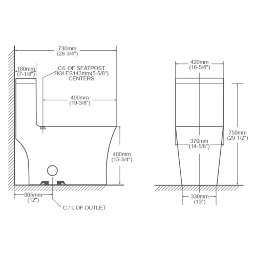 FORM PLUS 0061 TOILET 5422 DIMENSIONS