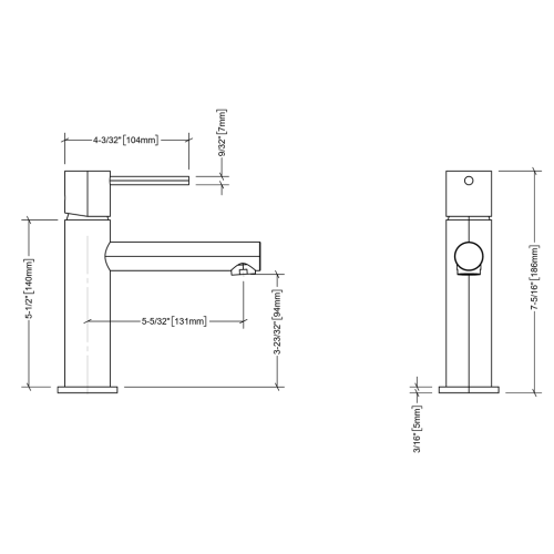 FORM PLUS 0076 BULKLEY BATHROOM FAUCET DIMENSIONS