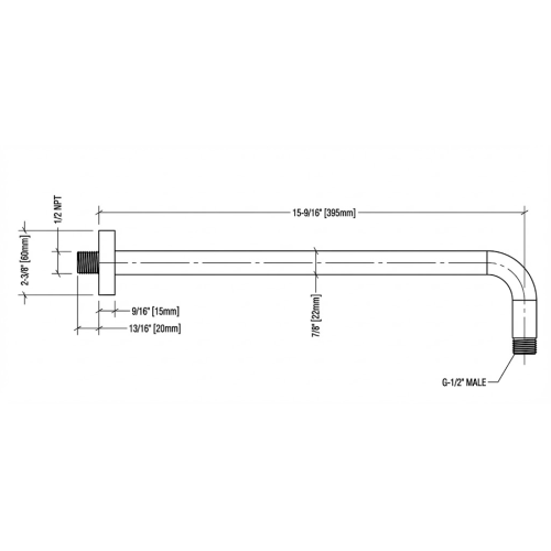 FORM PLUS 16 RAIN SHOWERARM BEND DIMENSIONS