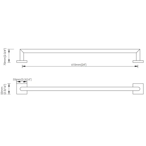 FORM PLUS 24 TOWEL BAR CUBIC DIMENSIONS