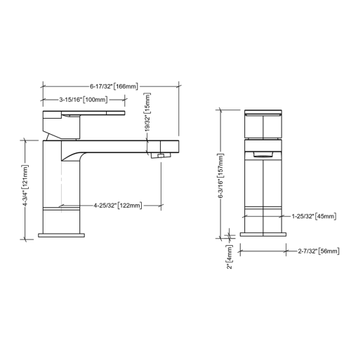 FORM PLUS BASIN FAUCET DIMENSIONS