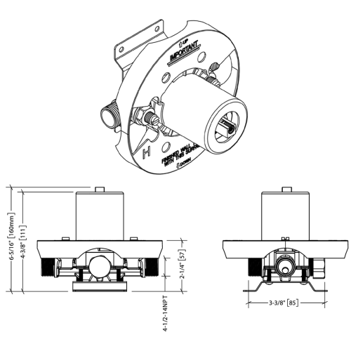 FORM PLUS CONTROL VALVE NPT DIMENSIONS