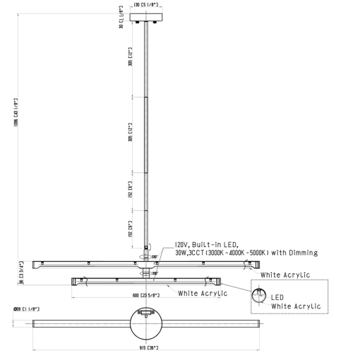 FORM PLUS ECLIPSE 36 EQUINOX PENDANT LIGHT DIMENSIONS