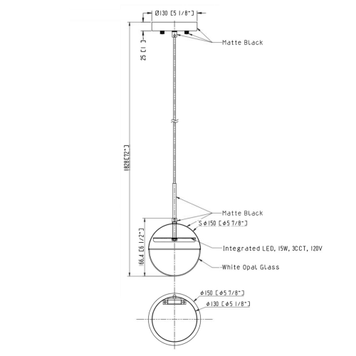 FORM PLUS ECLIPSE 6 PENDANT LIGHT DIMENSIONS
