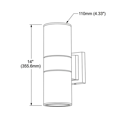 FORM PLUS EXTERIOR CYLINDER LIGHT dimensions