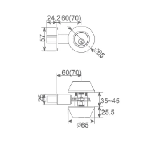 FORM PLUS FLAT ROUND DEADBOLT DIMENSIONS