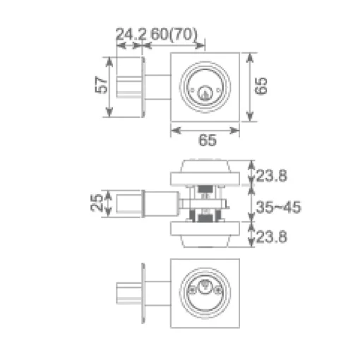 FORM PLUS FLAT SQUARE DEADBOLT DIMENSIONS