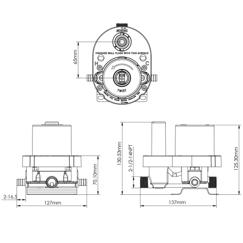 FORM PLUS SHOWER VALVE 2WAY DIVERTER F1960