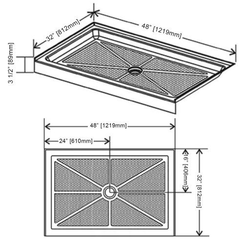 FORM PLUS SHOWERBASE 4832 DIMENSIONS