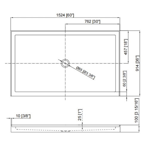 FORM PLUS SHOWERBASE 6036 DIMENSIONS