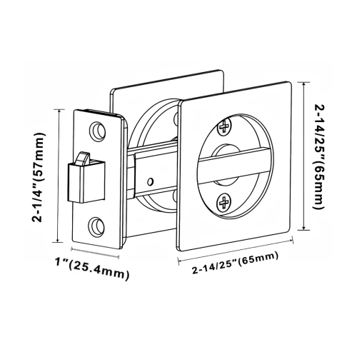 FORM PLUS SQUARE POCKET DOOR LOCK DIMENSIONS