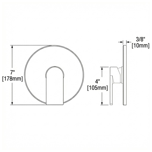 FORM PLUS SURGE SHOWER CONTROL TRIM DIMENSIONS