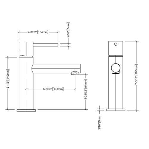 FORM PLUS TAGISH BASIN FAUCET DIMENSIONS