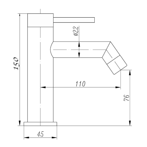 FORM PLUS TAKU BATHROOM FAUCET DIMENSIONS