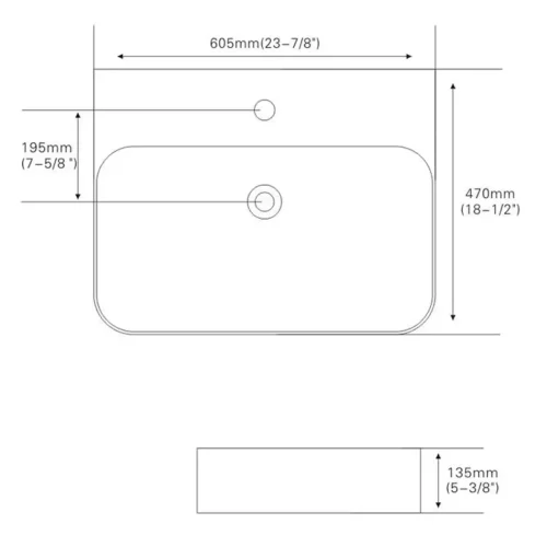 FORM PLUS TOP MOUNT SINK 24 DIMENSIONS