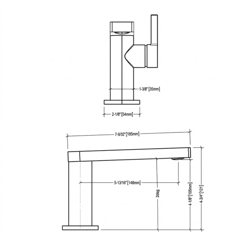 FORM PLUS TORRENT BASIN FAUCET DIMENSIONS
