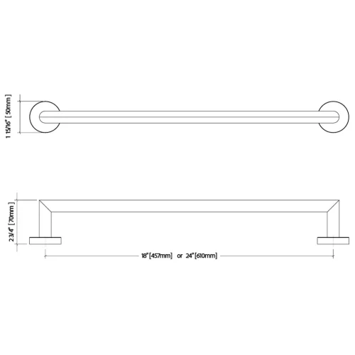 FORM PLUS TOWEL BAR CIRC DIMENSIONS