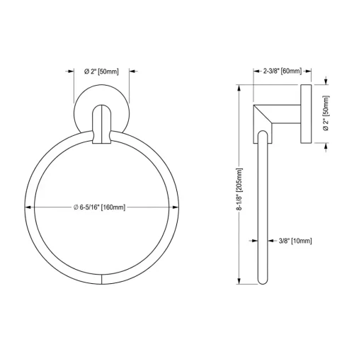 FORM PLUS TOWEL RING CIRC DIMENSIONS