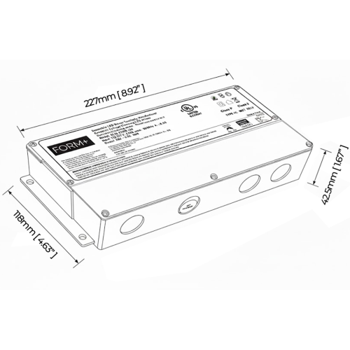 FORM PLUS TRIAC LED DIMMABLE DRIVER DIMENSIONS