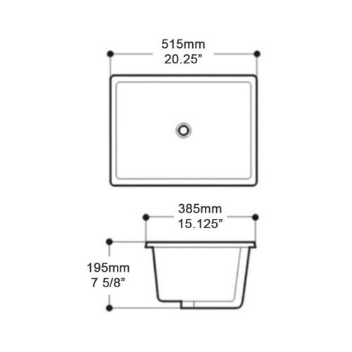 FORM PLUS UNDERMOUNT SINK 515385195 DIMENSIONS