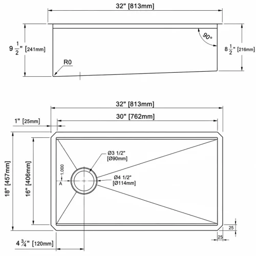 FP 32 OFFSET DRAIN KS DIMENSIONS