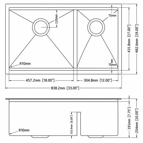 FP 604033WSKS DIMENSIONS