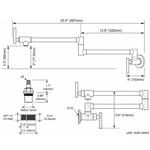 FP CIRC POTFILLER DIMENSIONS