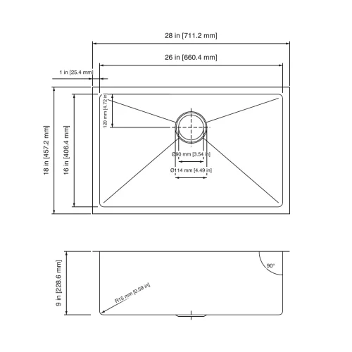 FP SBUM 28x18x9 DIMENSIONS