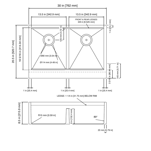 FP WS AP DB 30x20 5x8 5 DIMENSIONS