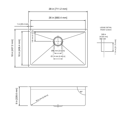 FP WS SBUM 28x18x9 DIMENSIONS